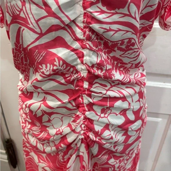 J McLaughlin Fernanda Silk Blend Pink White Floral Dress Sz 8 Rn159236 - Picture 3 of 8